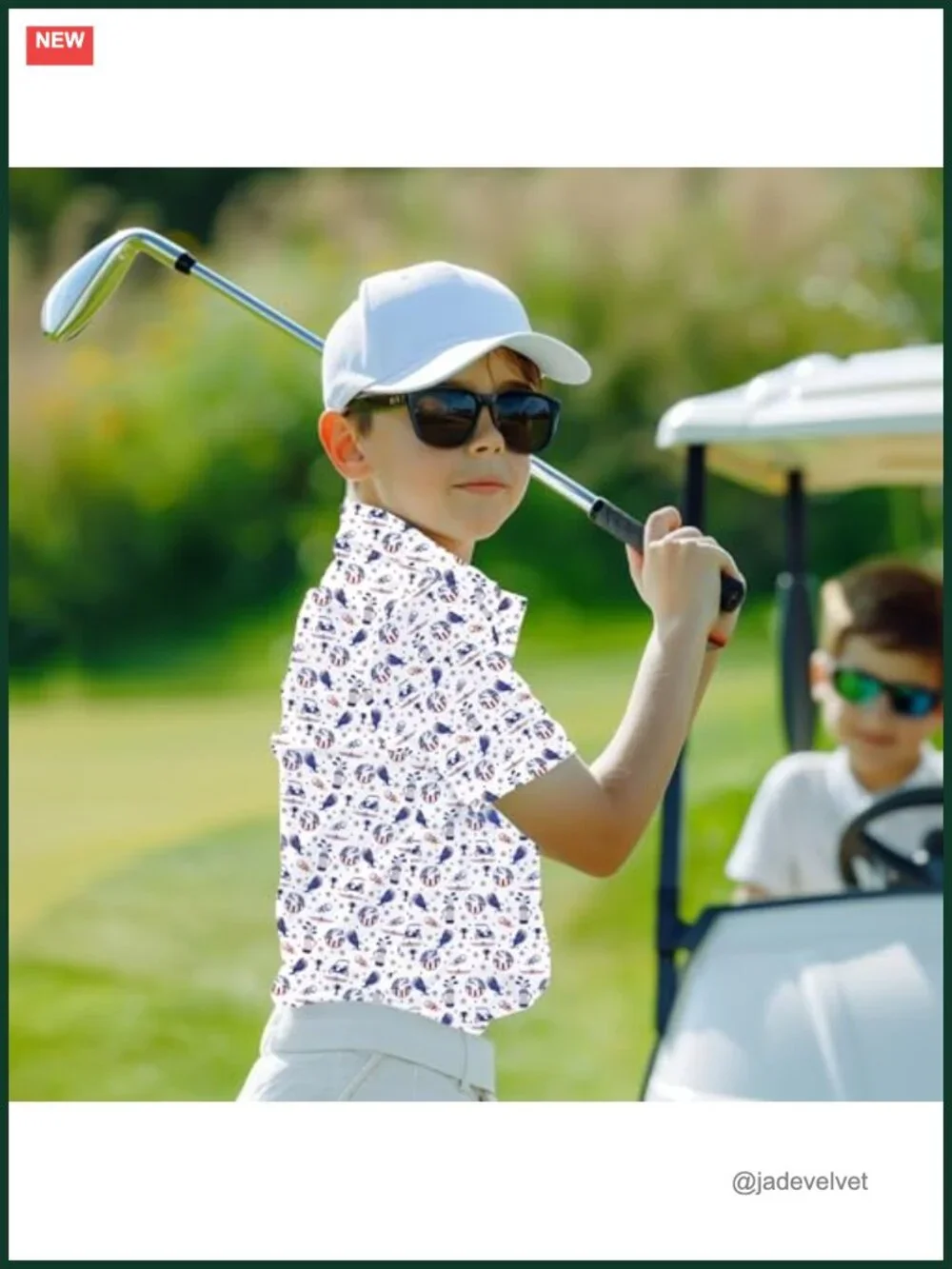 Boys Short Sleeve Performance Polo Shirts Moisture Wicking UPF 30+ Funny Print